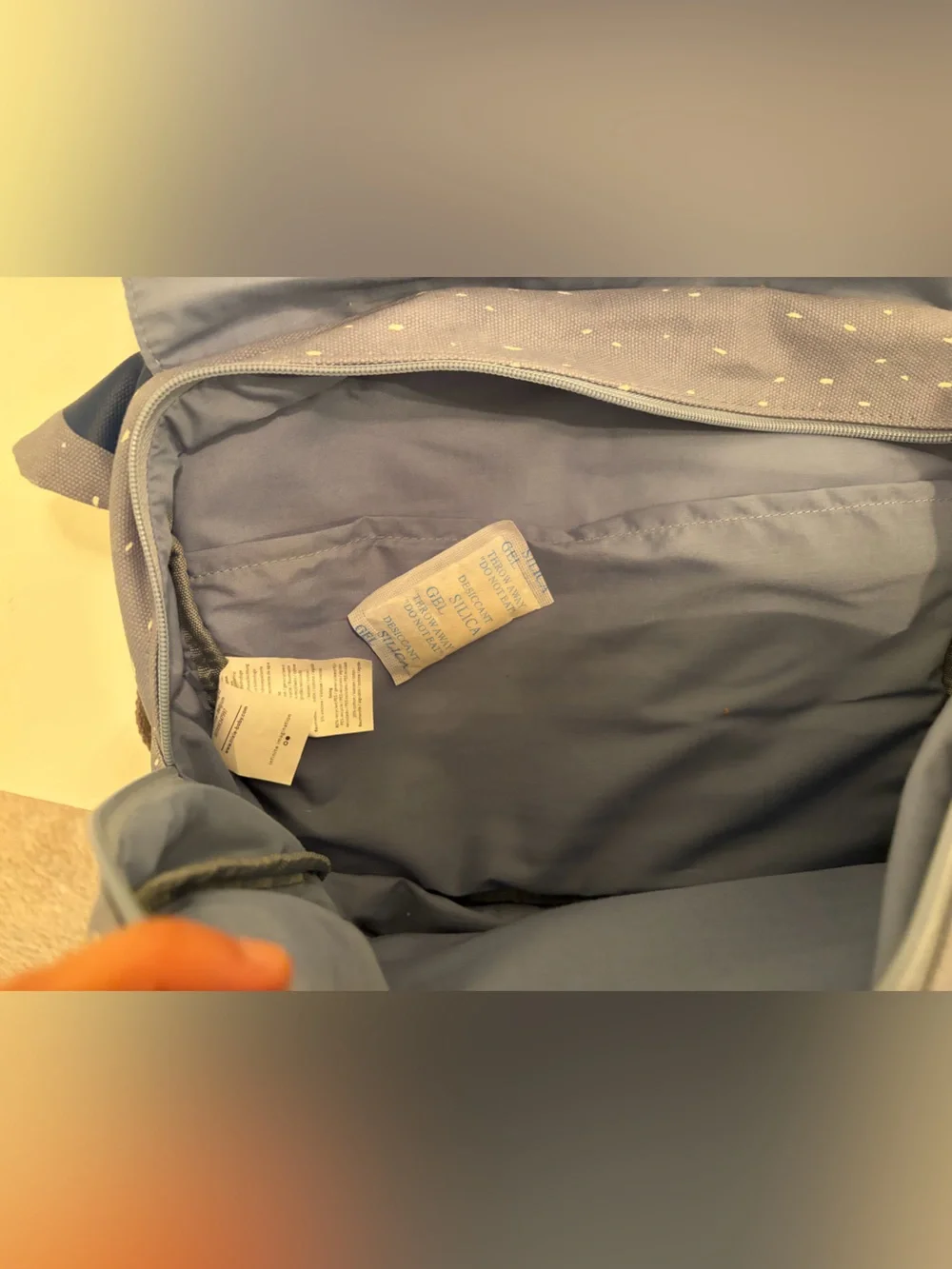 Gray Blue Elephant Kids Satchel Backpack